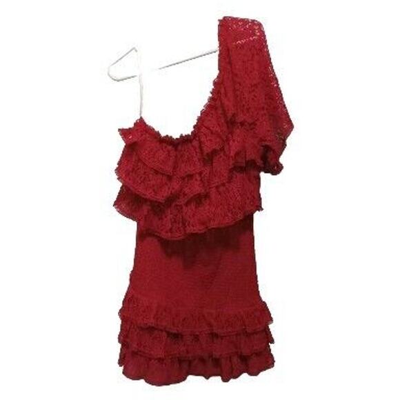 Tularosa Dresses Tularosa Ashley Tiered Foral Lace Mini Dress L